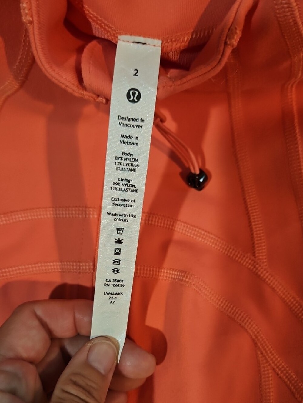 Lululemon define jacket size 2 coral color - Picture 2 of 4